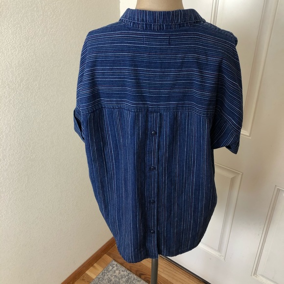 Madewell Courier Button-Back Shirt Cecile Stripe - Picture 3 of 6